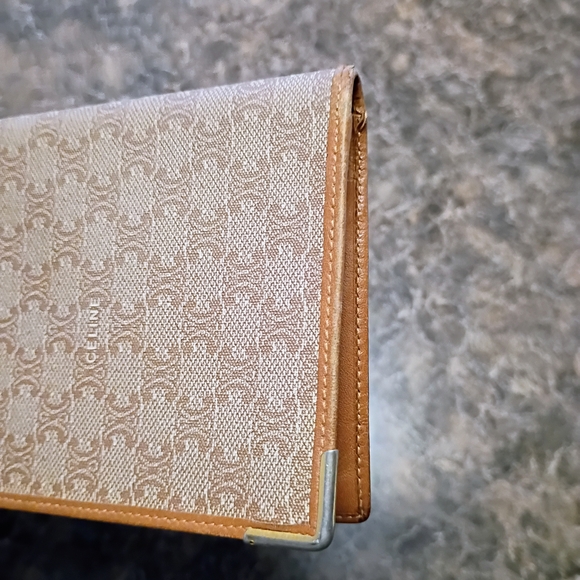 Vintage Celine Macadam Monogram Bifold Long Wallet in Classic Beige and Tan! ⭐ - Picture 7 of 12